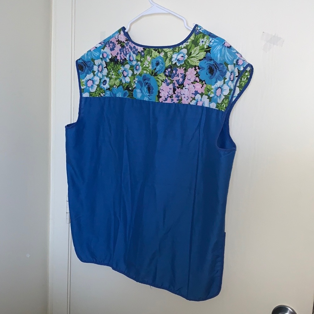 Vintage 70s Artist Smock Apron Floral Pre owned read below 👇 - Picture 3 of 6